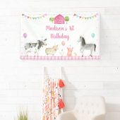 Pink Farm Barnyard Geburtstag Banner (Insitu)
