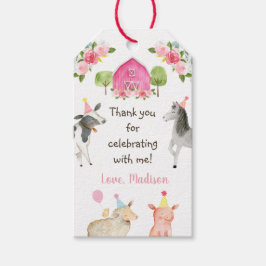 Pink Farm Barnyard Geburtstag Geschenkanhänger
