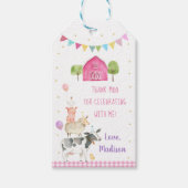 Pink Farm Barnyard Geburtstag Geschenkanhänger (Vorderseite)