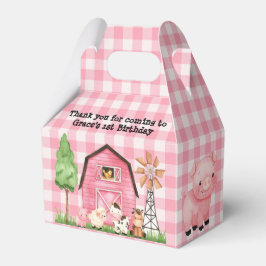Pink Farm Barnyard Geburtstagsparty Gefallen Box Geschenkschachtel