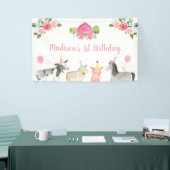 Pink Farm Barnyj Floral Geburtstag Banner (Messeveranstaltung)