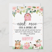 Pink Farm Birthday Danke Karte (Vorderseite)