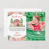 Pink Farm Foto 1. Geburtstag Danke Postcard Postkarte (Vorne/Hinten)