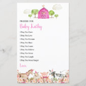 Pink Farm House Animals Barnyard Gebete für Baby (Vorderseite)