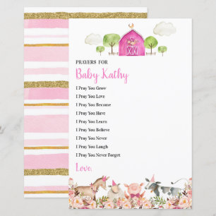 Pink Farm House Animals Barnyard Gebete für Baby