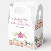 Pink Farm House Tiere Barnyard 1. Geburtstag Geschenkschachtel (Geöffnet)