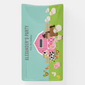 PINK FARM PARTY EINLADUNG BANNER (Vertikal)