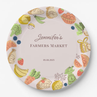 Pink Farmers Market Farm Fresh Geburtstag Pappteller