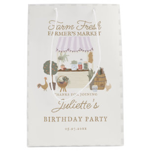 Pink Farmers Market lokal gewachsene Geburtstagsge Mittlere Geschenktüte