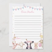 Pink Farmyard Time Capsule Note Card Dankeskarte (Vorderseite)