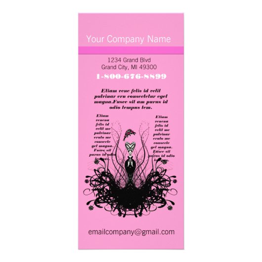 Pink Fashion Diva Rack Card Werbekarte (Vorne)