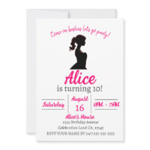 Pink Fashion Doll Geburtstagsparty Einladung