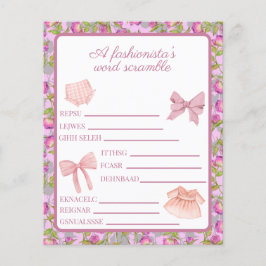 Pink Fashion Girl Geburtstag Word Scramble Activit