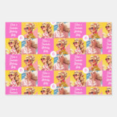 Pink Fashion Personalisieren Text Girl's Geburtsta Geschenkpapier Set (Vorderseite)