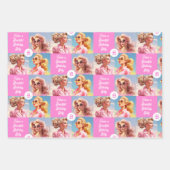 Pink Fashion Personalize Girl's Name Birthday Geschenkpapier Set (Vorderseite 2)