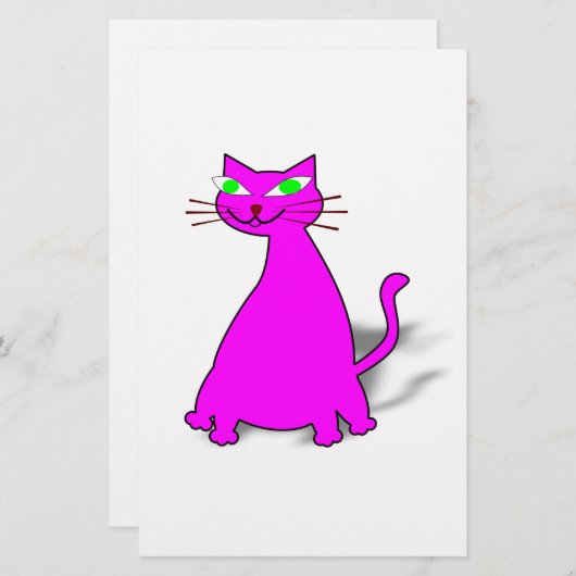 Pink Fat Cat Briefpapier (Vorne/Hinten)