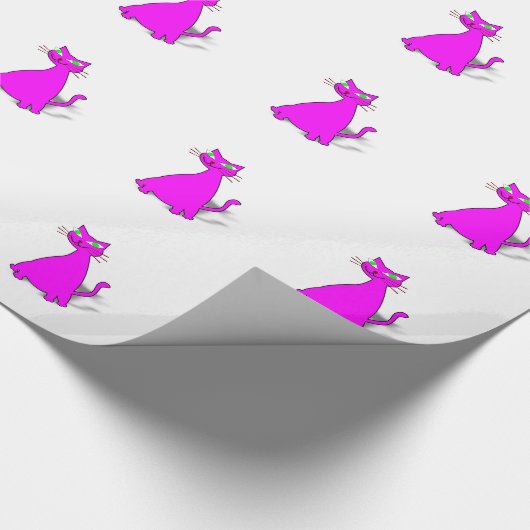 Pink Fat Cat Geschenkpapier (Ecke)