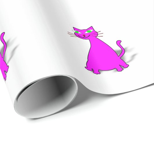 Pink Fat Cat Geschenkpapier (Rolleneckpunkt)