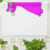 Pink Fat Cat Handtuch (Gefaltet)