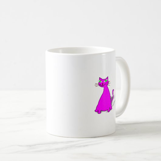 Pink Fat Cat Kaffeetasse (VorderseiteRechts)