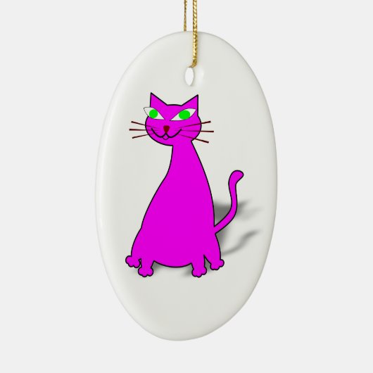 Pink Fat Cat Keramik Ornament (Rechts)