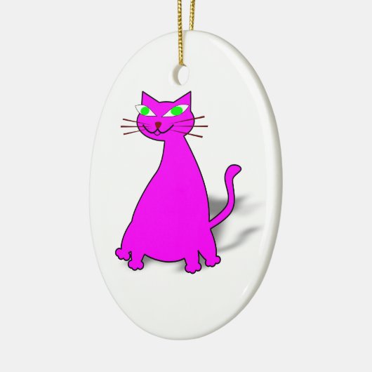 Pink Fat Cat Keramik Ornament (Links)
