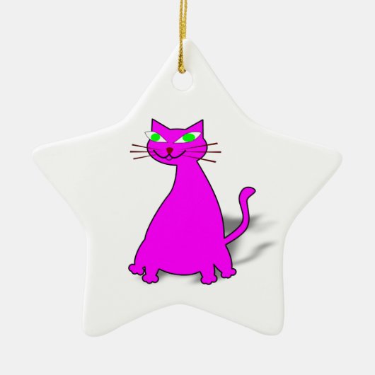 Pink Fat Cat Keramikornament (Vorne)