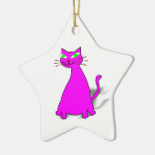 Pink Fat Cat Keramikornament (Links)