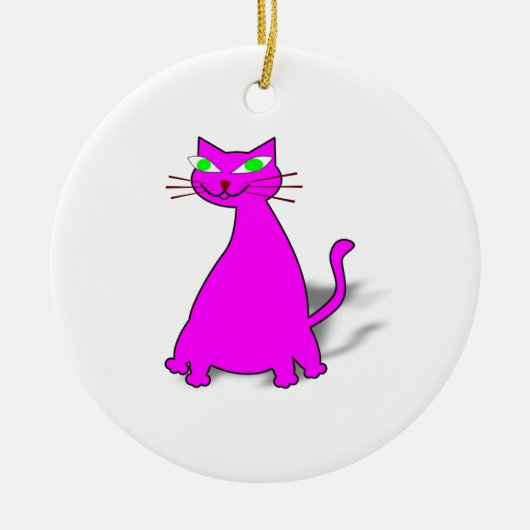Pink Fat Cat Keramikornament (Vorne)