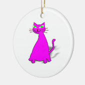 Pink Fat Cat Keramikornament (Links)