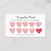 Pink Faux Crochet Heart Cupcake Bakery Treuekarte (Rückseite)