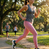 Pink Faux Denim Leggings