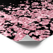 Pink Faux Glitter Blumen 50 Jahre alt Poster (Ecke)