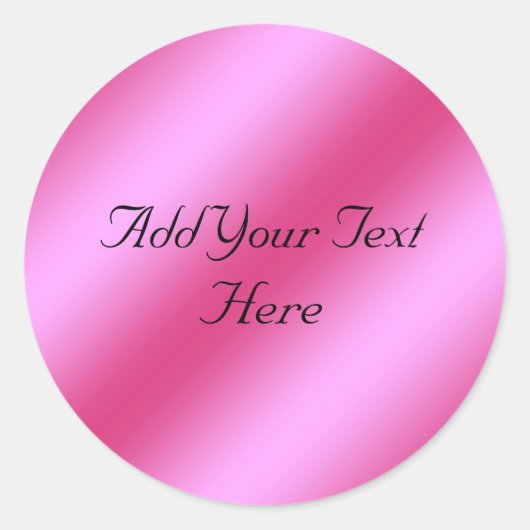 Pink Faux Metallic Foil individuell anpassbarer Au Runder Aufkleber (Vorderseite)