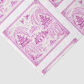 Pink faux porcelain Chinoiserie Willow Tile Seidenpapier (Detail)