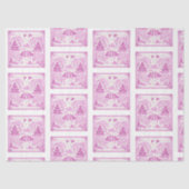 Pink faux porcelain Chinoiserie Willow Tile Seidenpapier (Vorderseite)