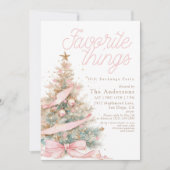 Pink Favorite Things Gift Exchange Christmas Einladung (Vorderseite)