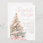 Pink Favorite Things Gift Exchange Christmas Einladung (Vorne/Hinten)