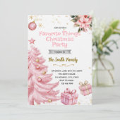 Pink Favorite Things Party Invitation Einladung (Stehend Vorderseite)