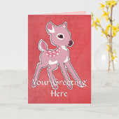 Pink Fawn Grußkarte Karte (Gelbe Blume)