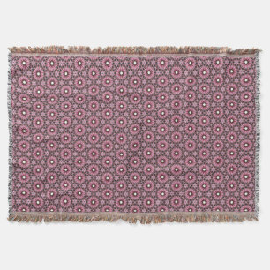 Pink Feather Boho Decke