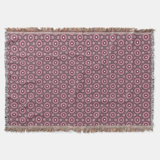 Pink Feather Boho Decke (Vorderseite)