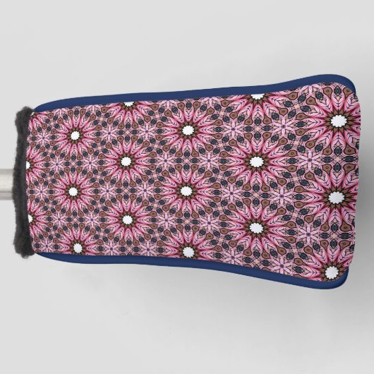 Pink Feather Mandala Boho Golf Headcover (Vorderseite)