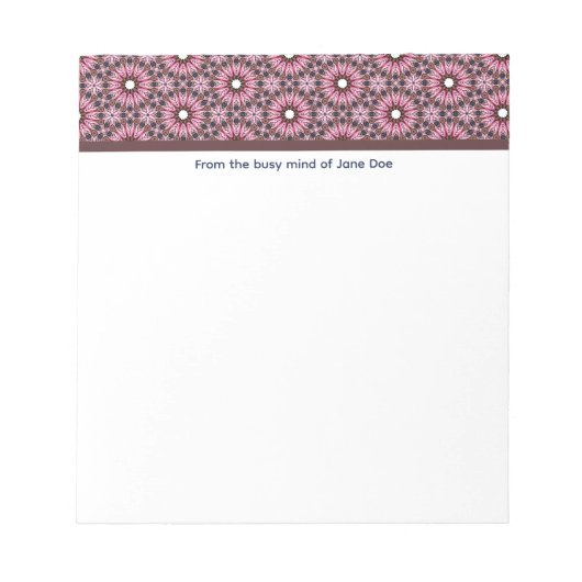 Pink Feather Mandala Boho Notizblock (Vorderseite)