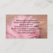 Pink Feather Moderner Reinigungsservice Visitenkarte (Rückseite)