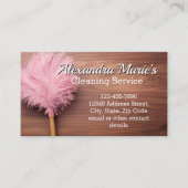Pink Feather Moderner Reinigungsservice Visitenkarte (Vorderseite)
