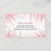 Pink Feather Watercolor Boho Girly Chic Visitenkarte (Rückseite)