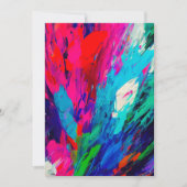 Pink Feathers Fingerpainting CardEinladung Einladung (Vorderseite)