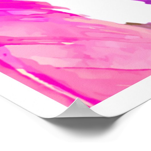 Pink Feathers Free Spirited Flamingo Art poster (Ecke)