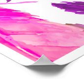 Pink Feathers Free Spirited Flamingo Kunstposter Poster (Ecke)